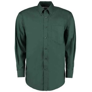 Kustom Kit Mens Oxford Classic Long-Sleeved Shirt / Bottle Green